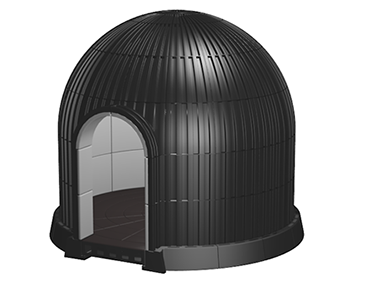 Black ribbed underground Hercules Structure 16’ Dome Module