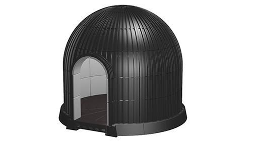 Black ribbed underground Hercules Structure 16’ Dome Module