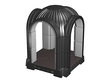 Black ribbed underground Hercules Structure Intersection Module
