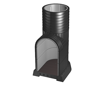 Black ribbed underground Hercules Structure Vertical Access Module