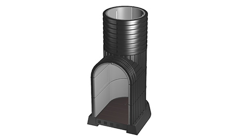 Black ribbed underground Hercules Structure Vertical Access Module